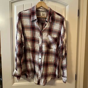 Cosmic Blue Love Red and Black Plaid Shirt